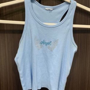 4uonlyusa sky blue angel tank top